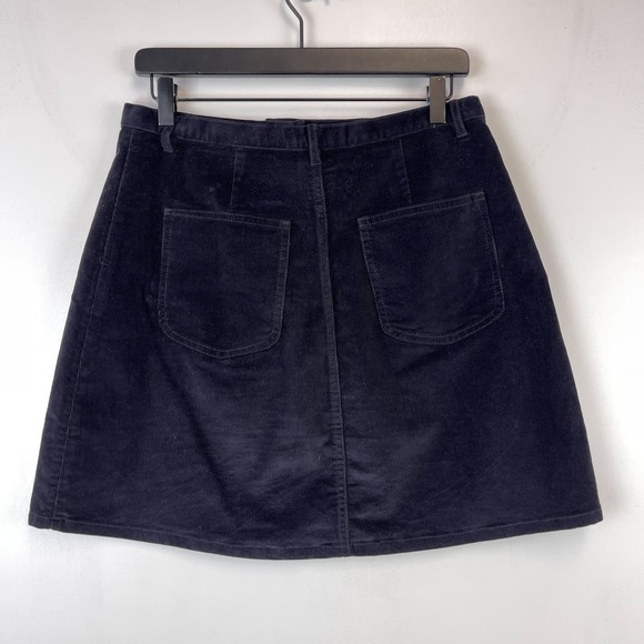 & Other Stories (10) Corduroy Mini A-Line Skirt Navy Blue - Picture 4 of 9